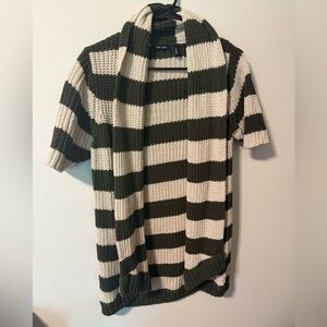 Nine West Olive and Cream Striped Cardigan